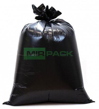 Мешки для мусора 240 л, 50 мкм, ПВД, черные, в рулоне 10 штук, 93х130 см, EXTRA Black - 2 слоя, прочные, строительные - Вид 3