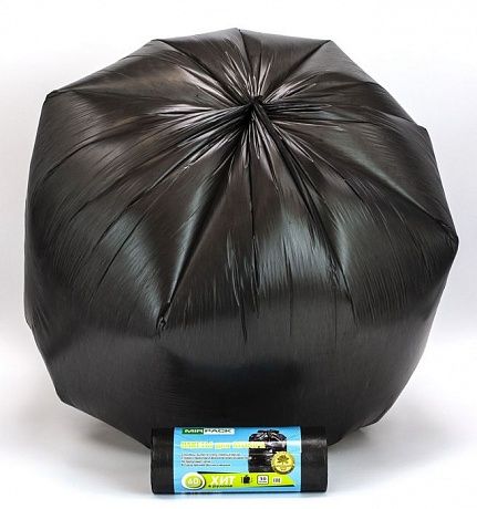 Мешки для мусора 60л, 8 мкм, в рулоне 30 штук, черные, 60х80 см, в офисную корзину, ХИТ - Вид 3